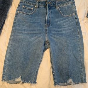 High-rise Bermuda Jean shorts
